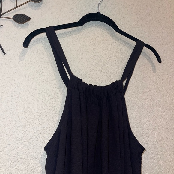 NINE West Black Mod Mini Swing Dress Adjustable Halter Neckline Size Large - Picture 2 of 10